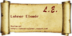 Lehner Elemér névjegykártya