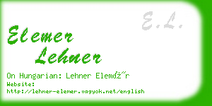 elemer lehner business card